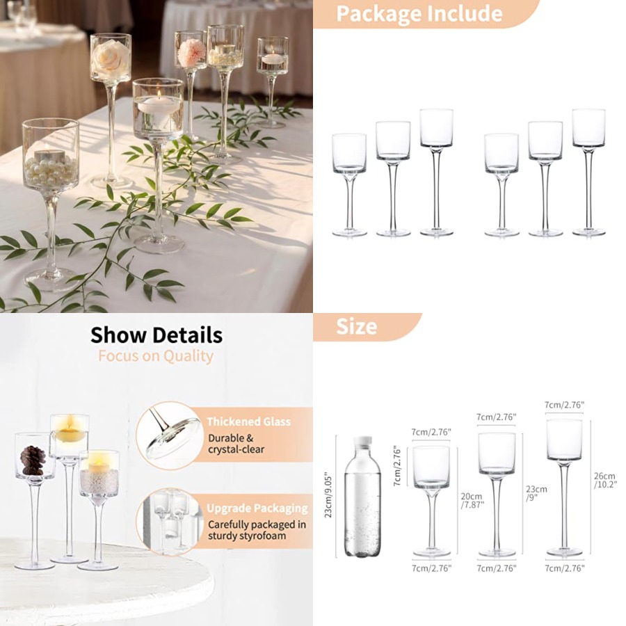 Glass Tealight Candle Holders: - Holiday Candle Set บทวิจารณ์และราคา