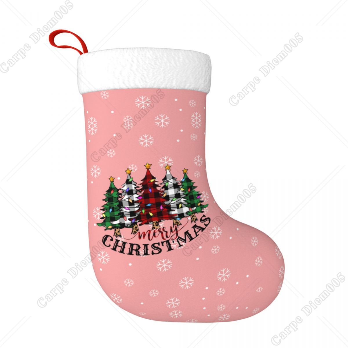 Pink Snowflakes Christmas Tree - Christmas Stocking Hanging บทวิจารณ์และราคา