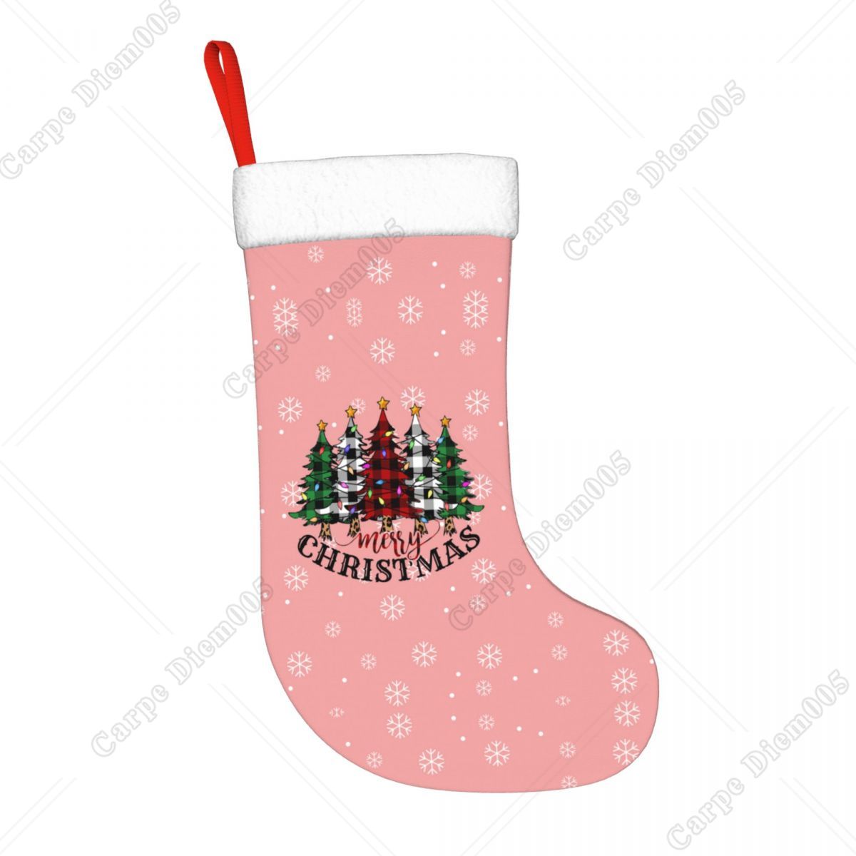 Pink Snowflakes Christmas Tree - Christmas Stocking Hanging บทวิจารณ์และราคา