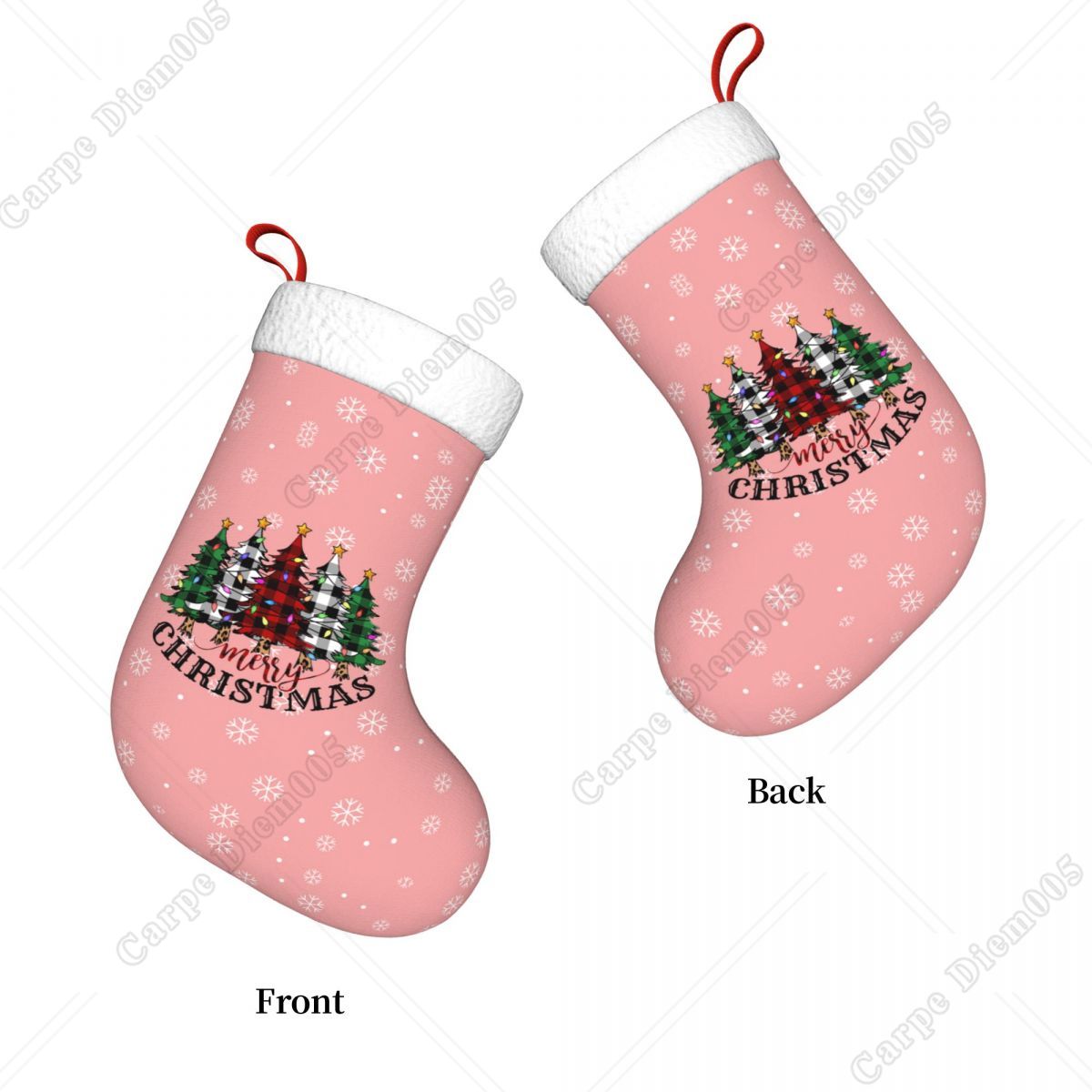 Pink Snowflakes Christmas Tree - Christmas Stocking Hanging บทวิจารณ์และราคา