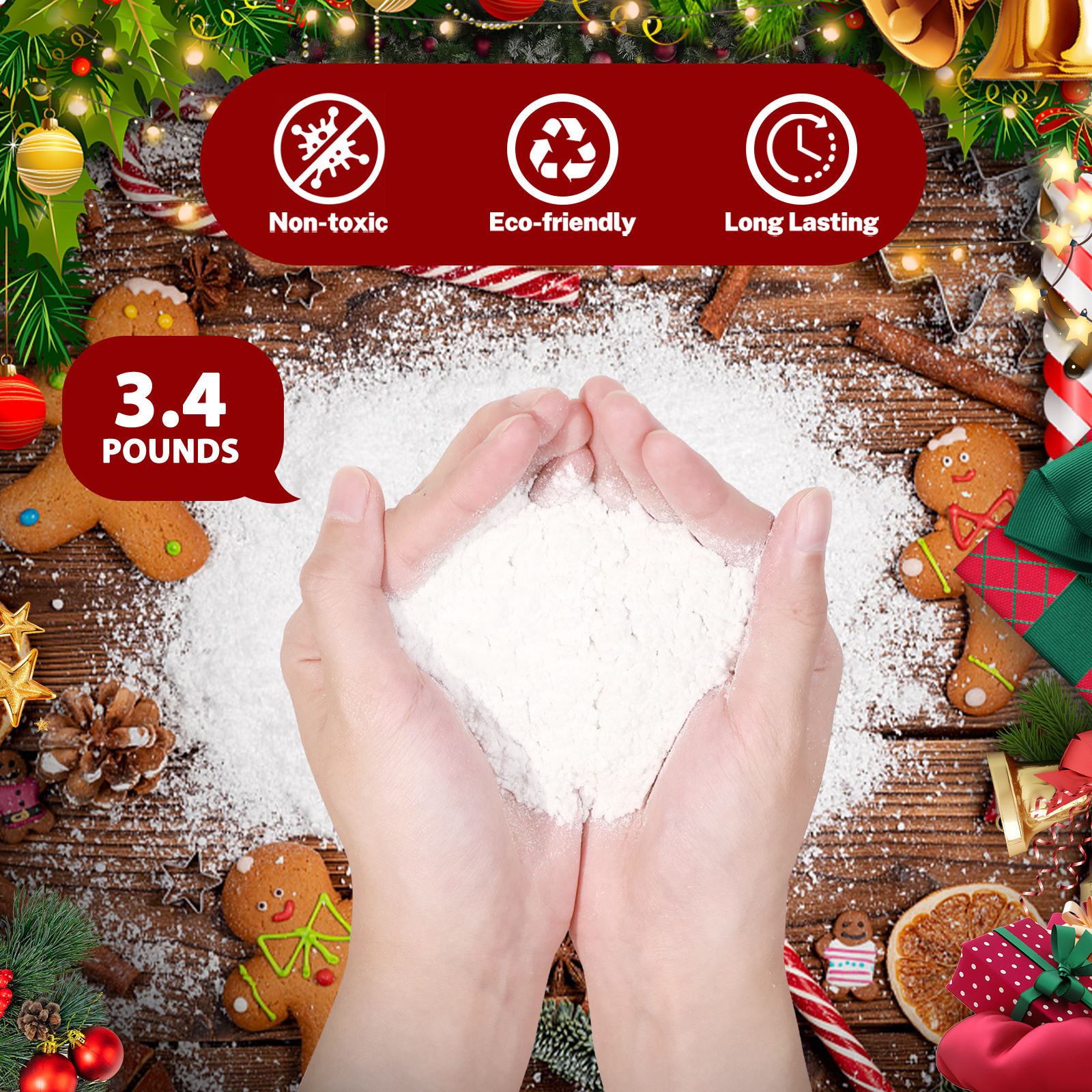 3.4 Lbs Artificial Snow Flocki - Christmas Wreath Fake บทวิจารณ์และราคา