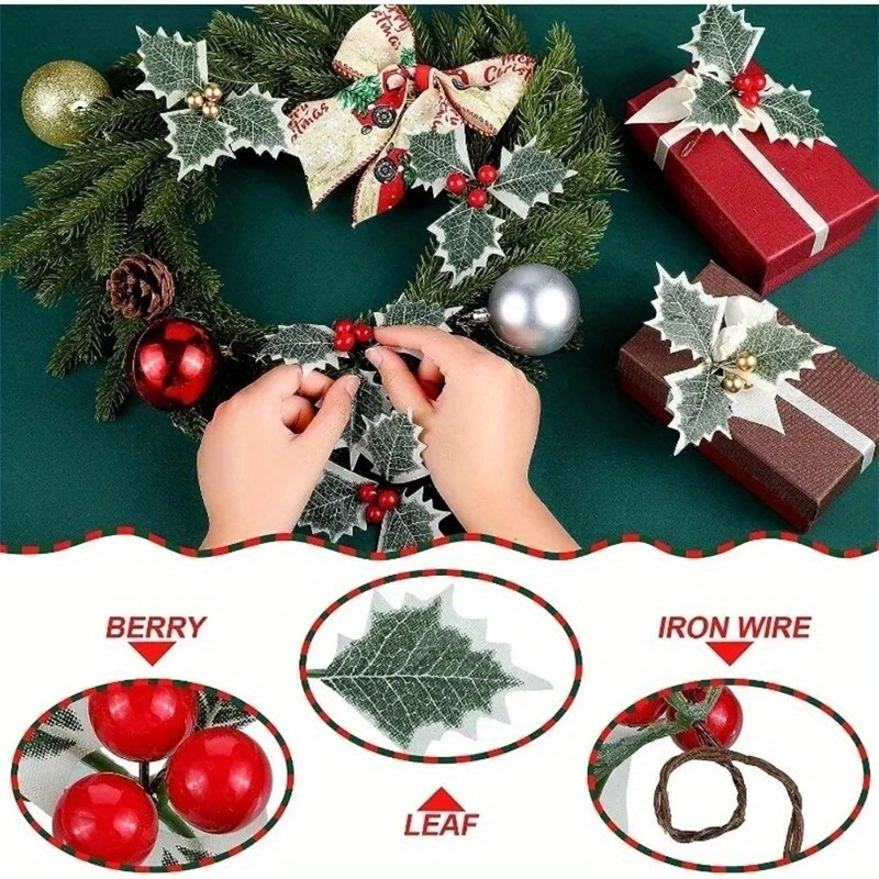 10 Pcs Artificial Holly Berrie - Christmas Wreath Fake บทวิจารณ์และราคา