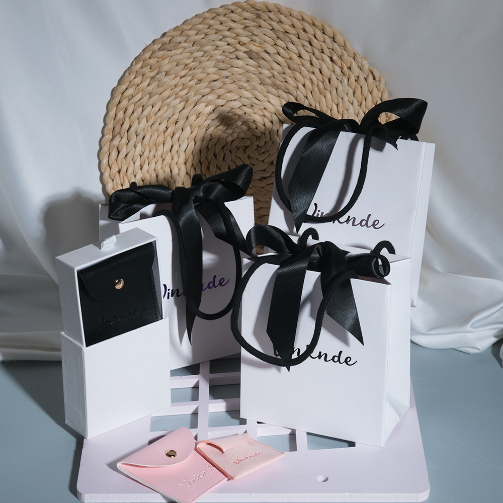 Custom White Paper Bag with Bl - Ribbon Bow Gift บทวิจารณ์และราคา