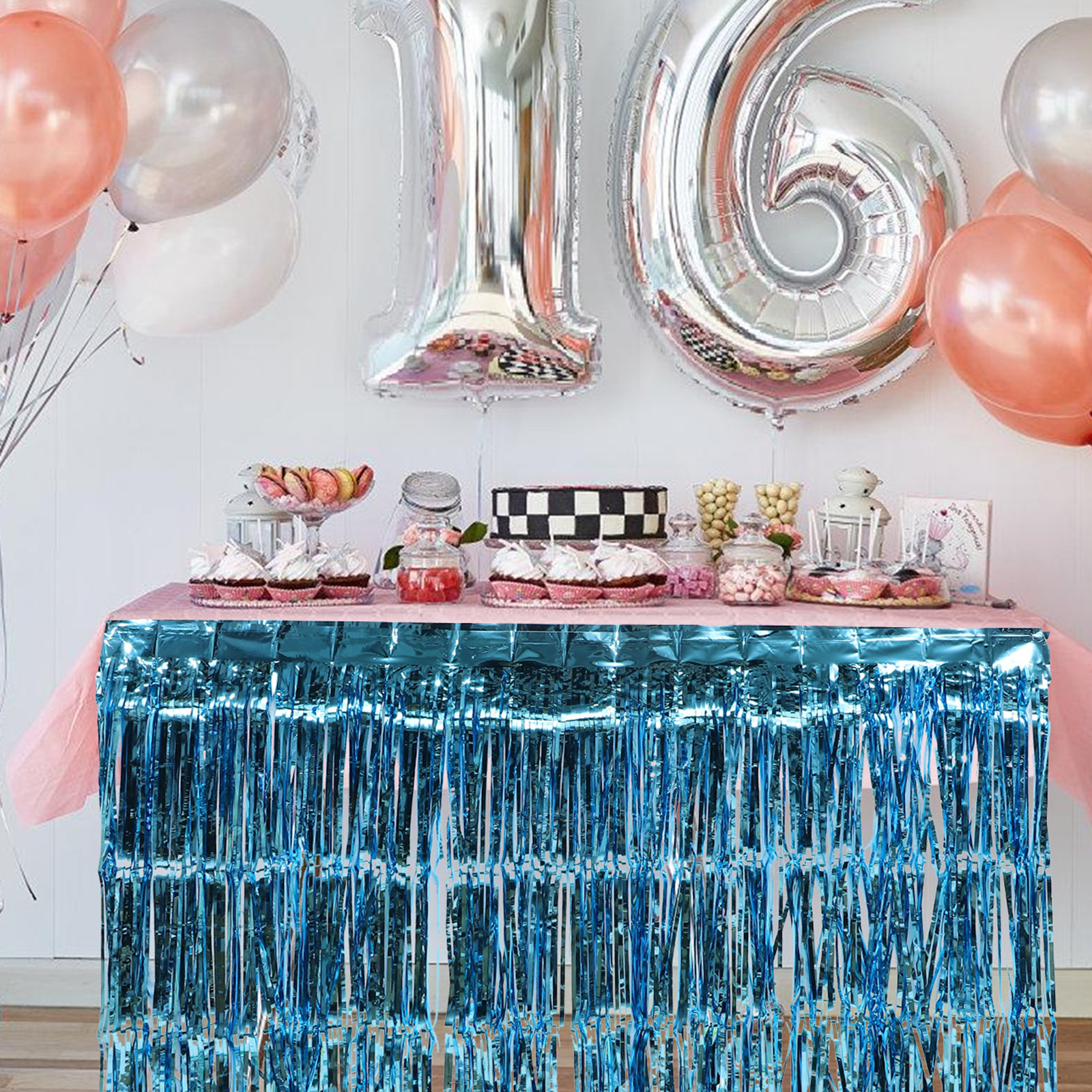4Pcs Fringe Tinsel Table Skirt - Tinsel Garland Decoration บทวิจารณ์และราคา