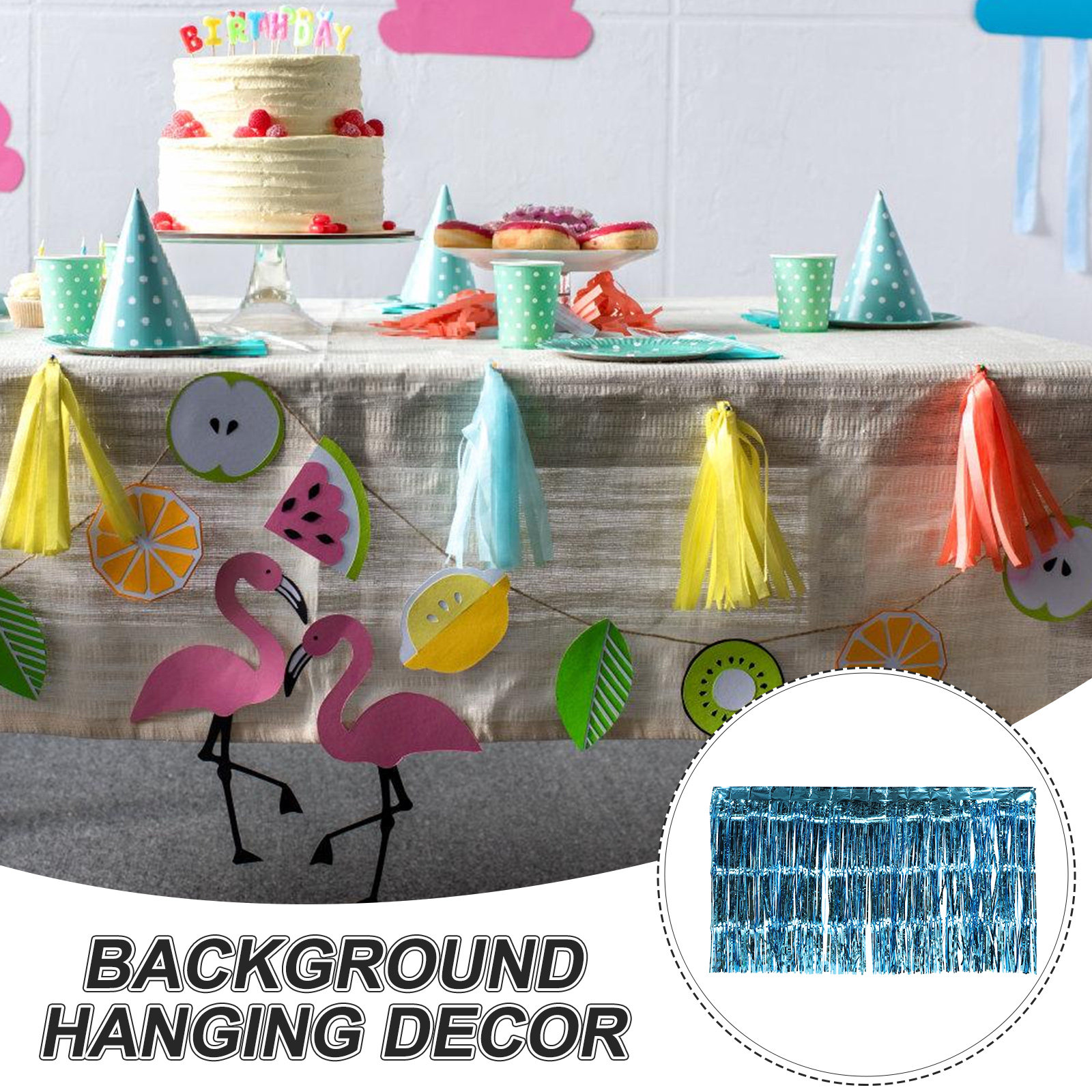 4Pcs Fringe Tinsel Table Skirt - Tinsel Garland Decoration บทวิจารณ์และราคา