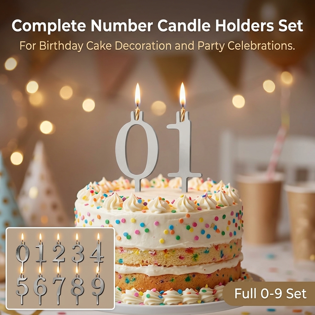 Stainless Steel Number Birthda - Holiday Candle Set บทวิจารณ์และราคา