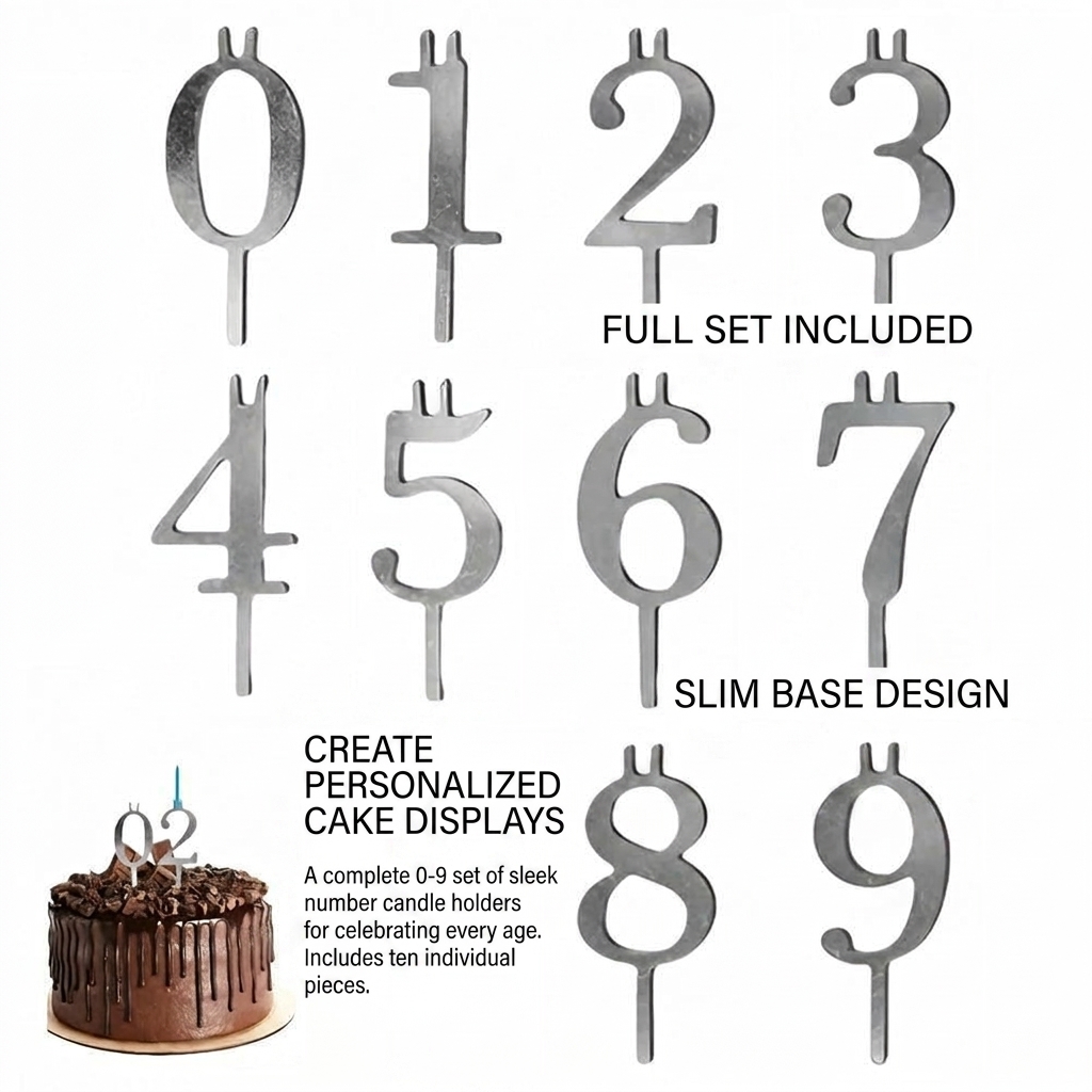 Stainless Steel Number Birthda - Holiday Candle Set บทวิจารณ์และราคา