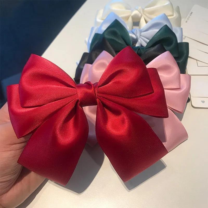 Solid Color Bow Ribbon Hair Cl - Ribbon Bow Gift บทวิจารณ์และราคา