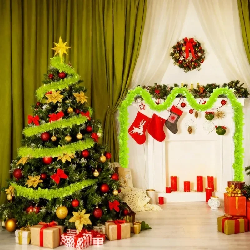 2M Length Christmas Tinsel Gar - Tinsel Garland Decoration บทวิจารณ์และราคา