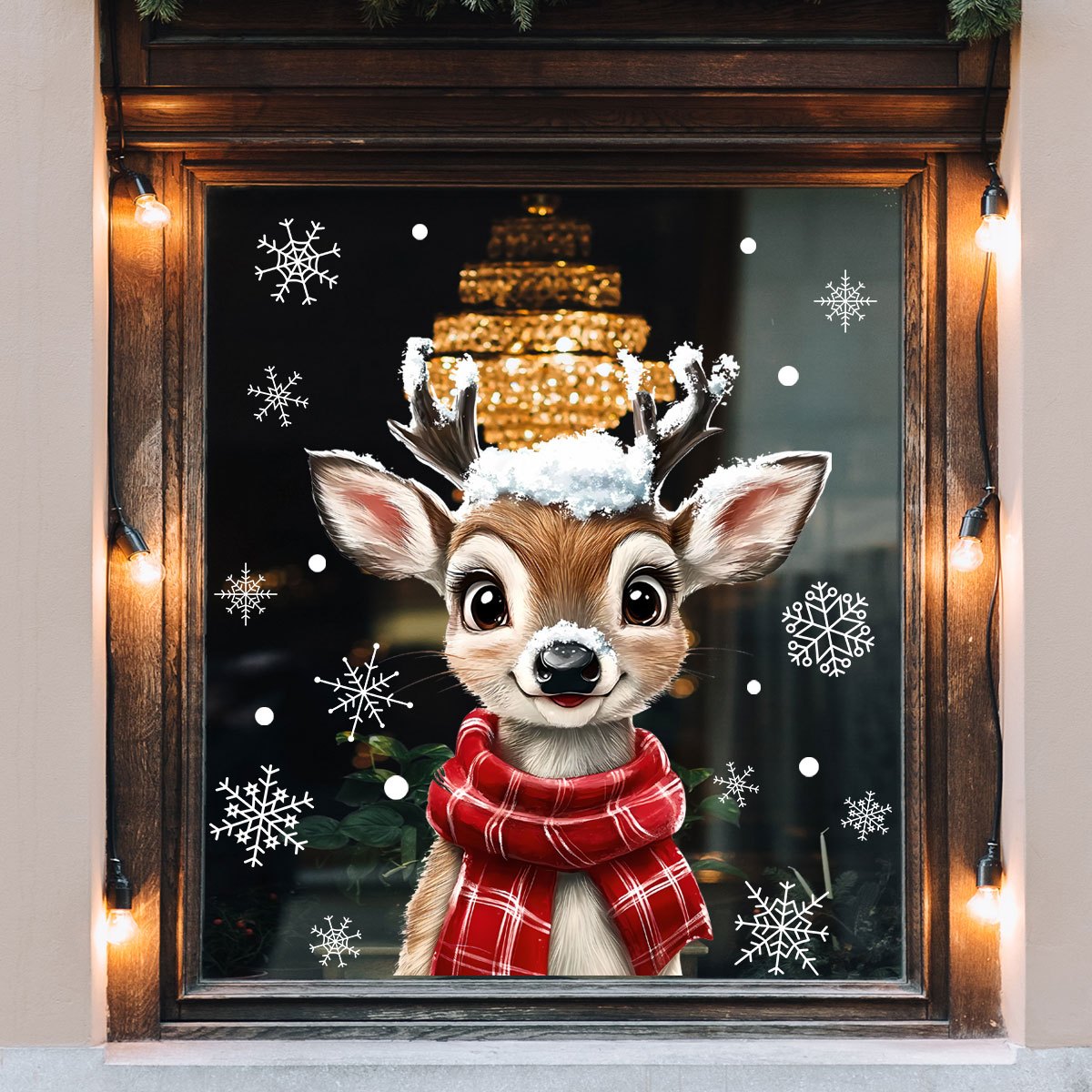 1pc Christmas Scarf Snowflake  - Snowflake Window Decal บทวิจารณ์และราคา
