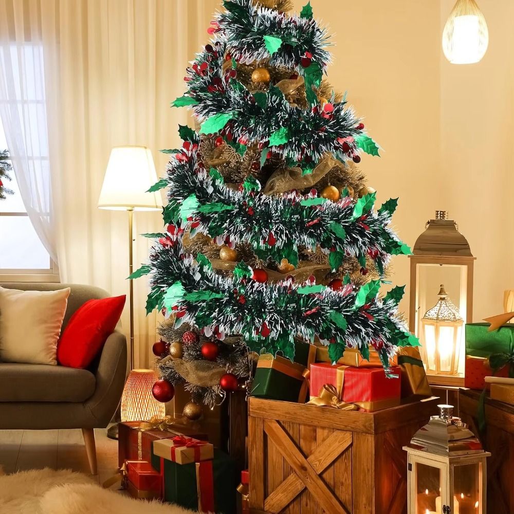 2PCS Reusable 2M Christmas Gar - Tinsel Garland Decoration บทวิจารณ์และราคา
