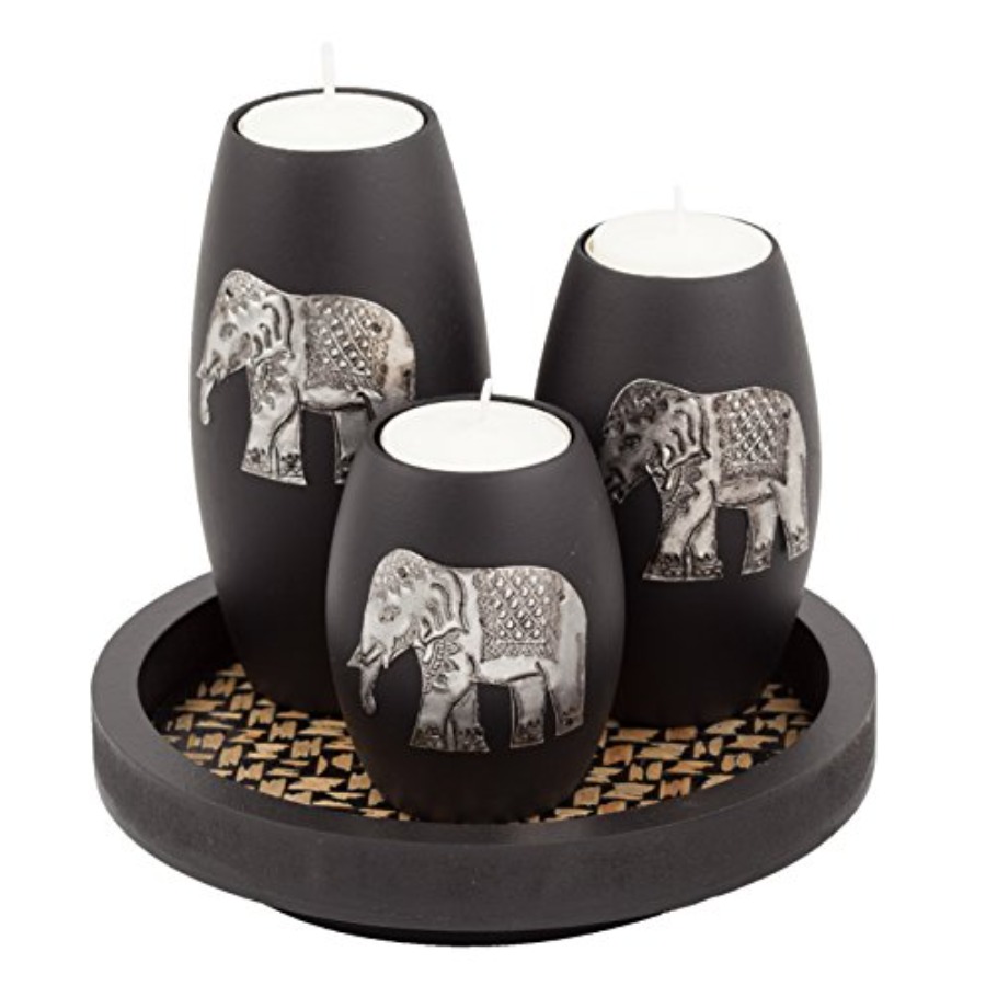Elephant Candle Holder Set 3 H - Holiday Candle Set บทวิจารณ์และราคา