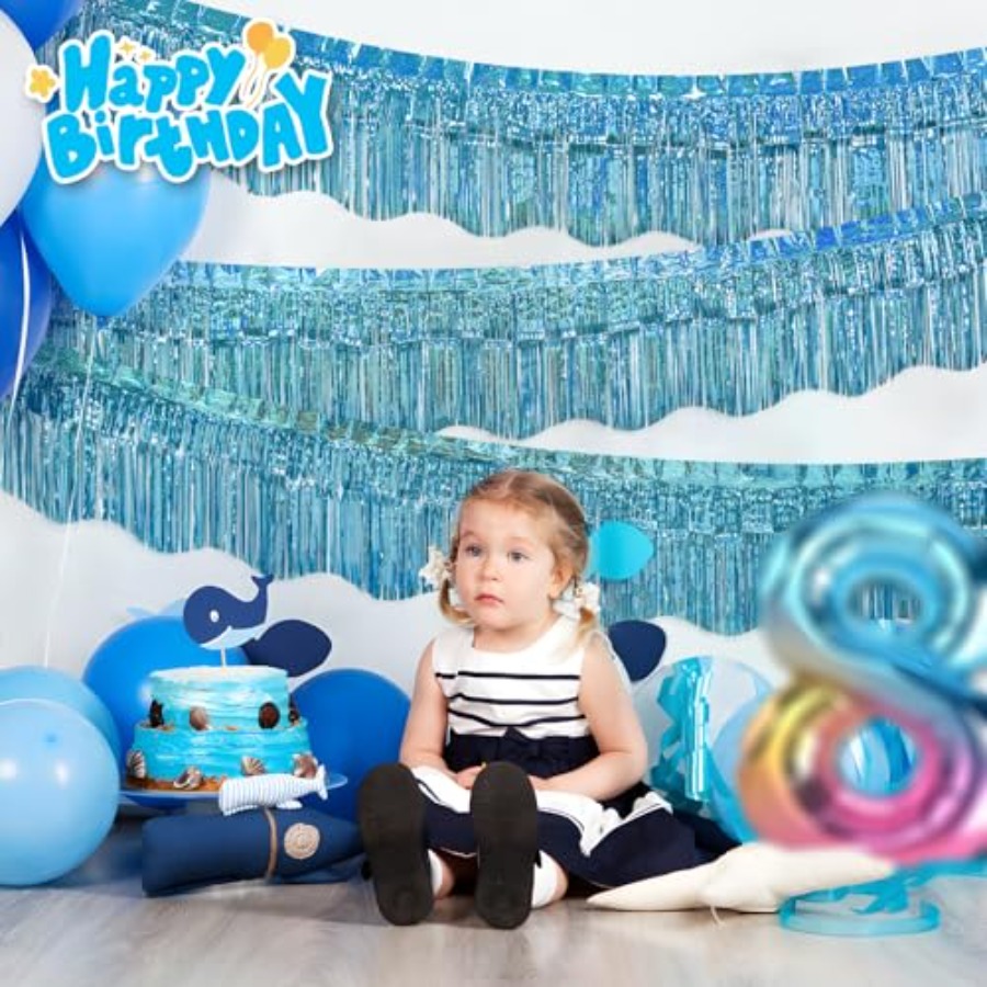 6 Pack Blue Foil Fringe Garlan - Tinsel Garland Decoration บทวิจารณ์และราคา