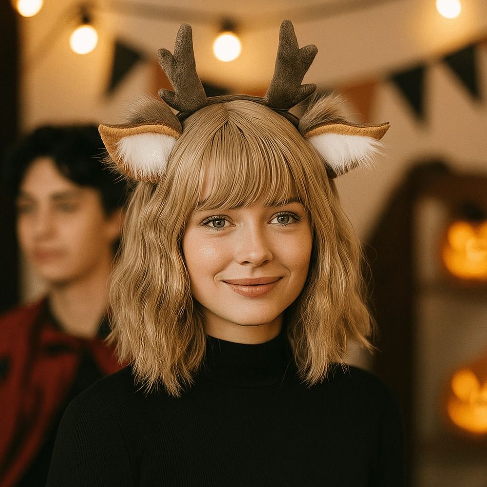 Deer Ears Reindeer Antler Head - Reindeer Antlers Headband บทวิจารณ์และราคา