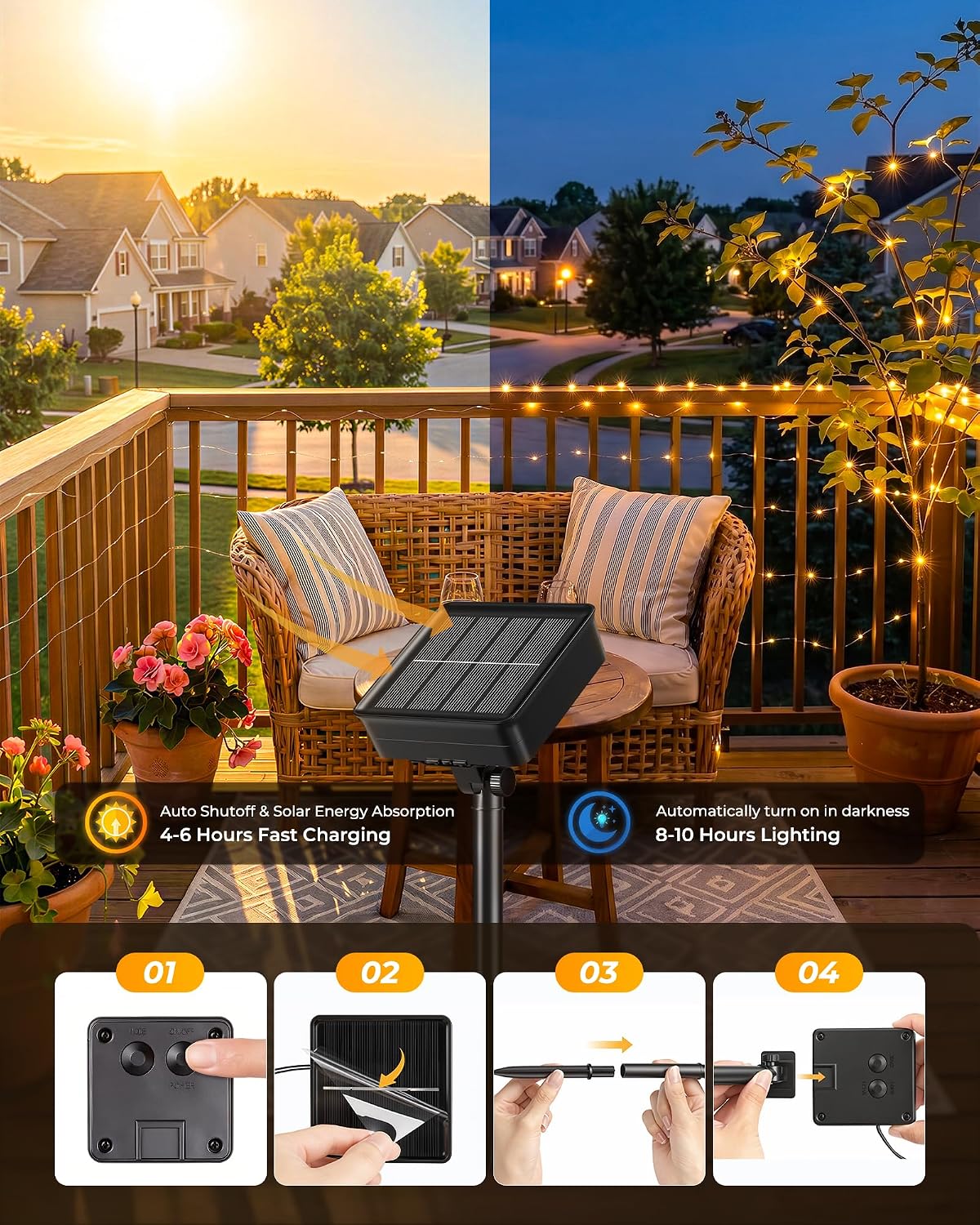 Solar Fairy Lights,33Ft 100 LE - Led Fairy String Lights บทวิจารณ์และราคา