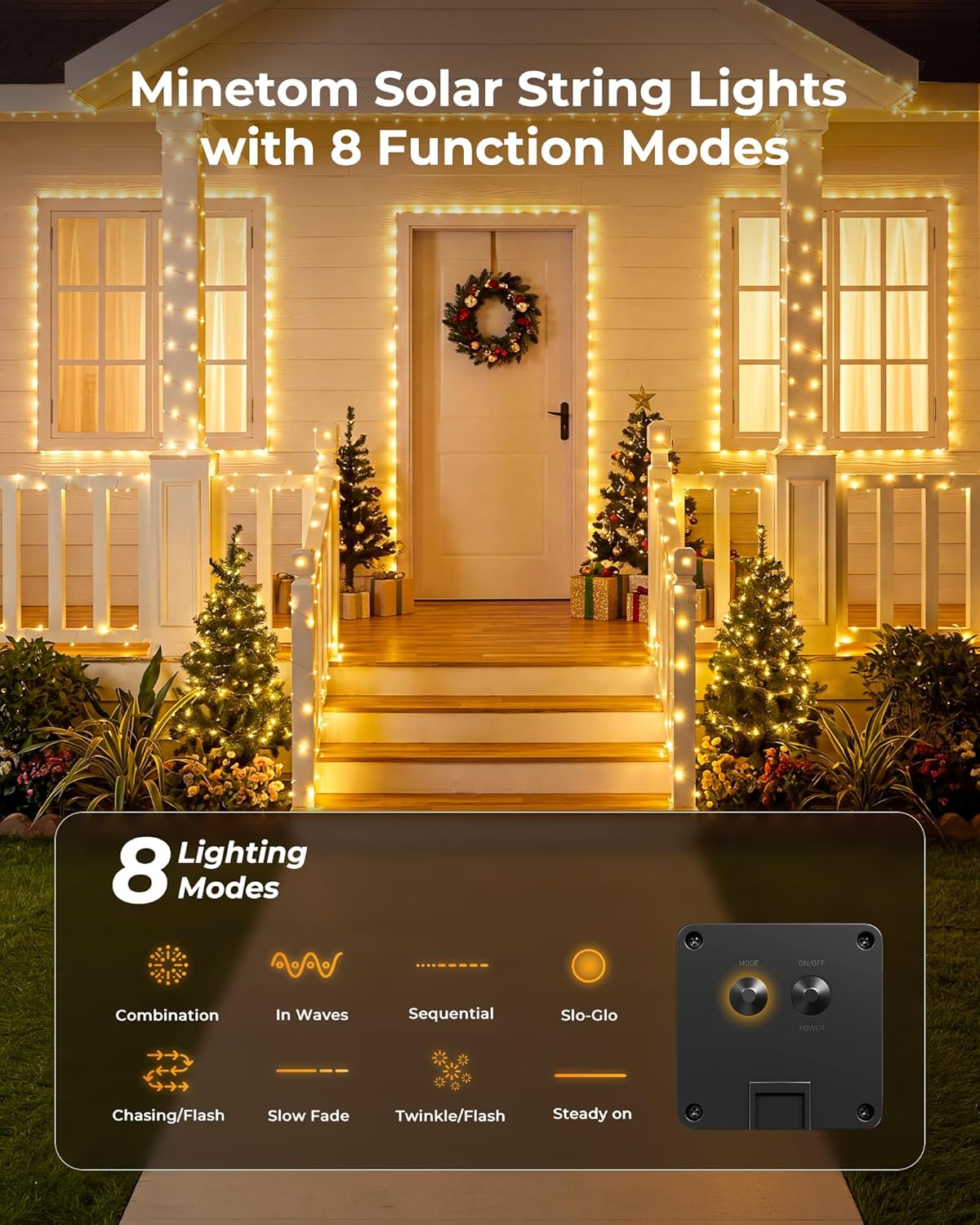Solar Fairy Lights,33Ft 100 LE - Led Fairy String Lights บทวิจารณ์และราคา