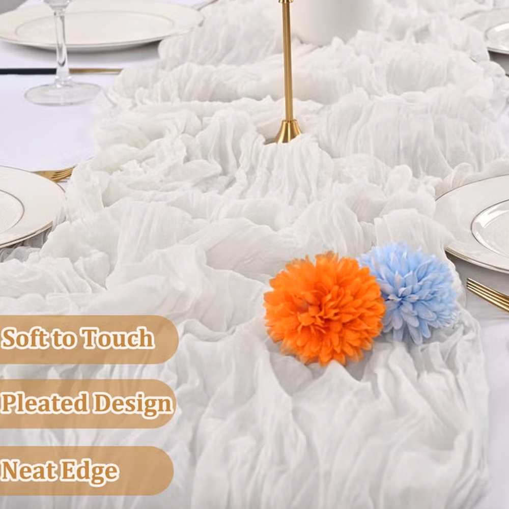 90x400CM Cheesecloth Table Run - Christmas Table Runner บทวิจารณ์และราคา