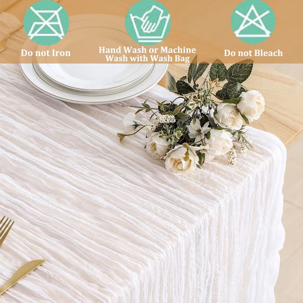 90x400CM Cheesecloth Table Run - Christmas Table Runner บทวิจารณ์และราคา