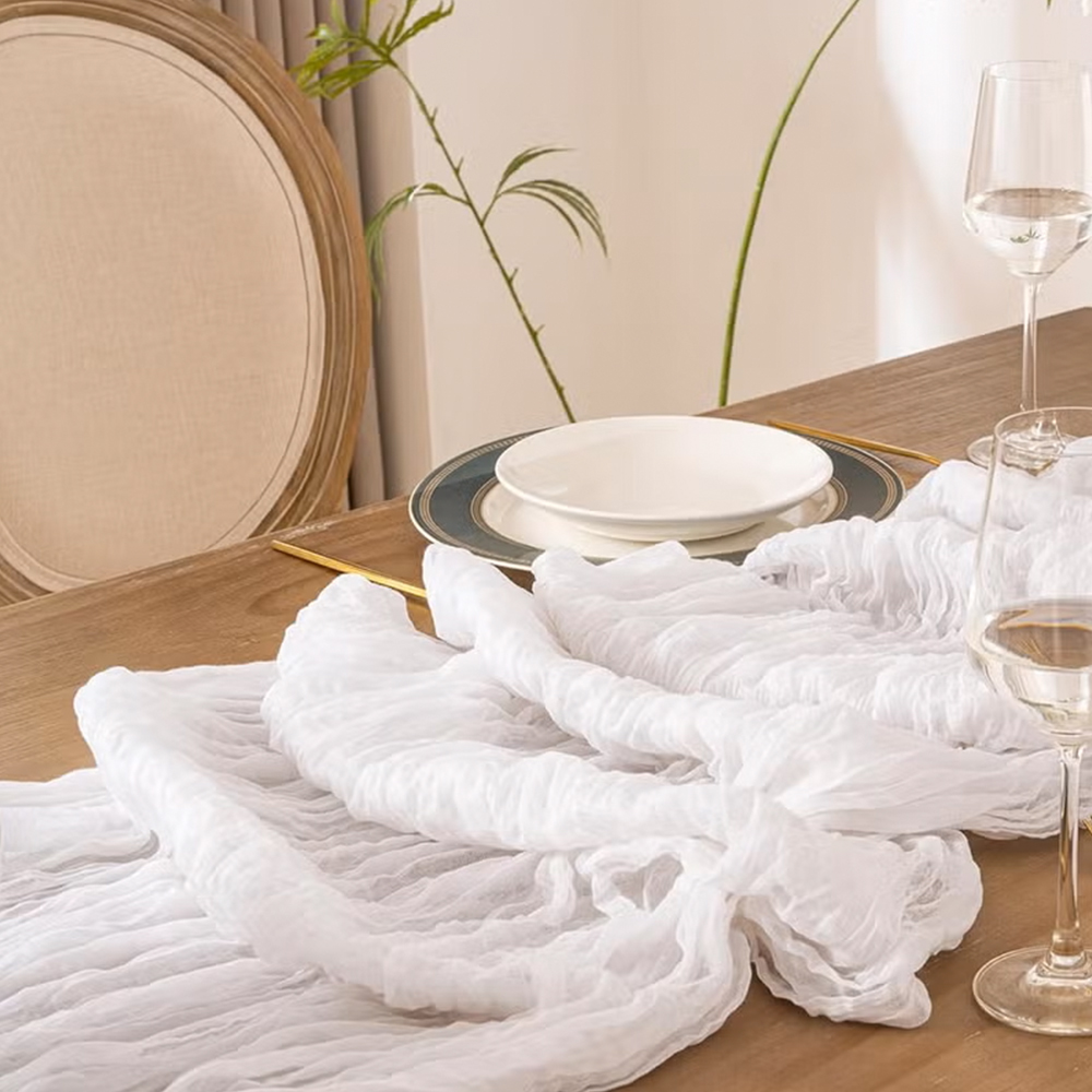 90x400CM Cheesecloth Table Run - Christmas Table Runner บทวิจารณ์และราคา