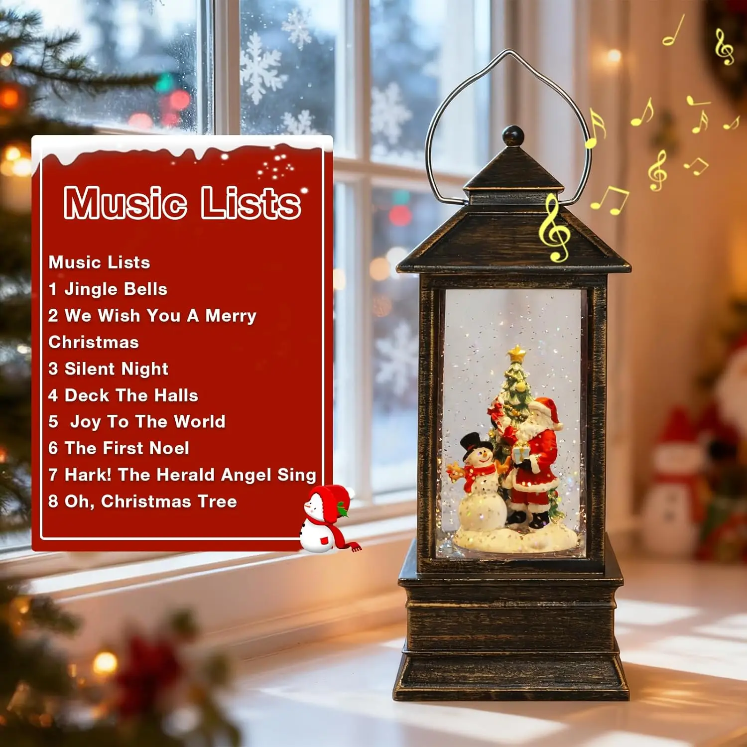 Christmas Snow Globe Lantern w - Snow Globe Musical บทวิจารณ์และราคา
