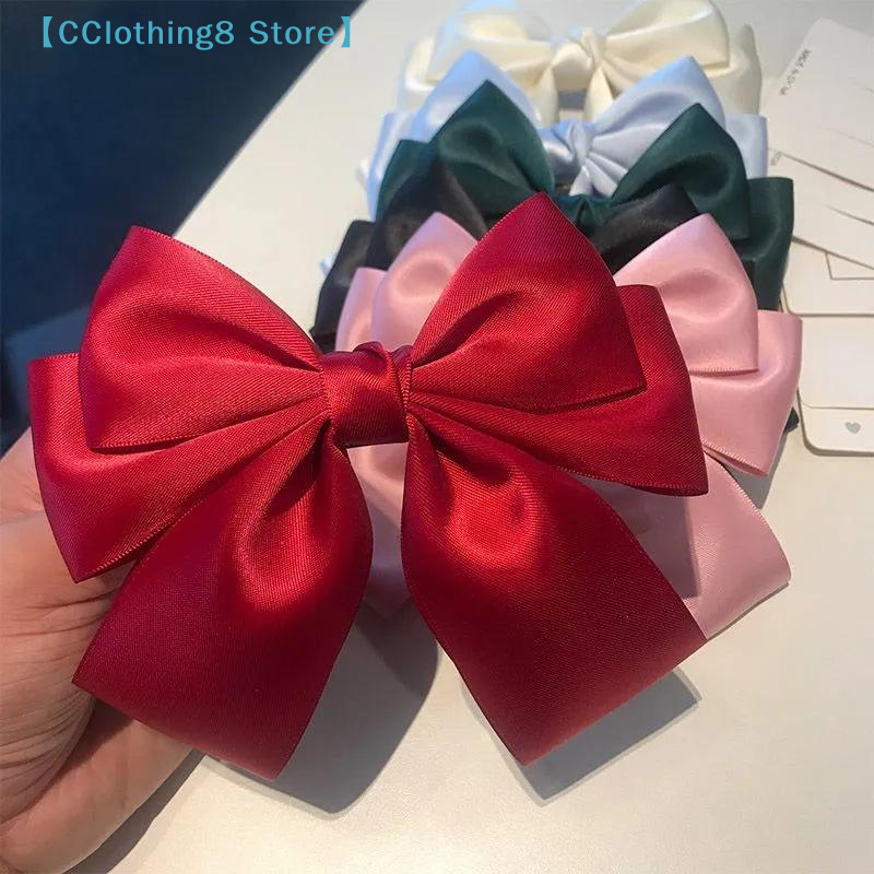 Solid Color Bow Ribbon Hair Cl - Ribbon Bow Gift บทวิจารณ์และราคา