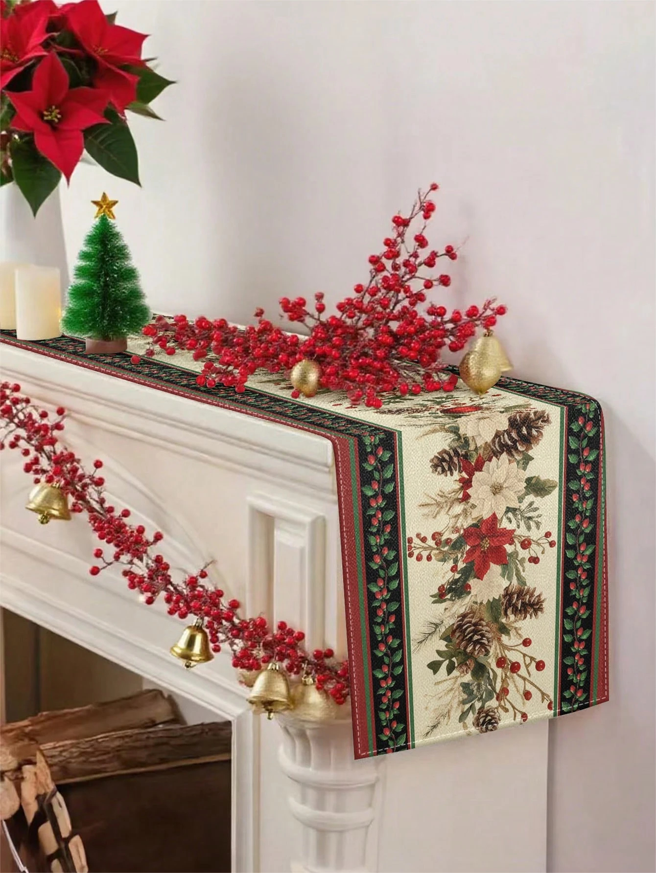 1pc Festive Christmas Table Ru - Christmas Table Runner บทวิจารณ์และราคา