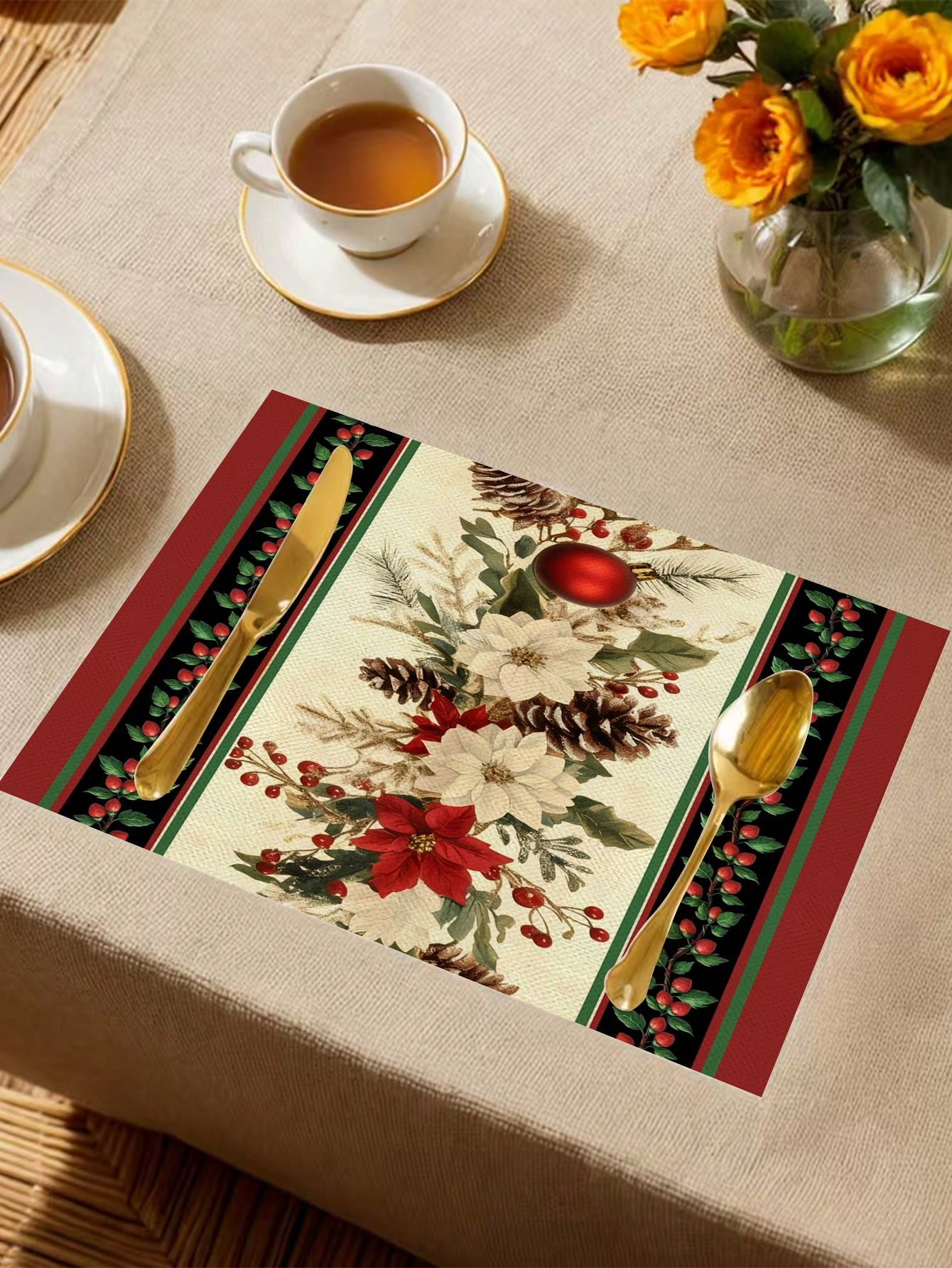 1pc Festive Christmas Table Ru - Christmas Table Runner บทวิจารณ์และราคา