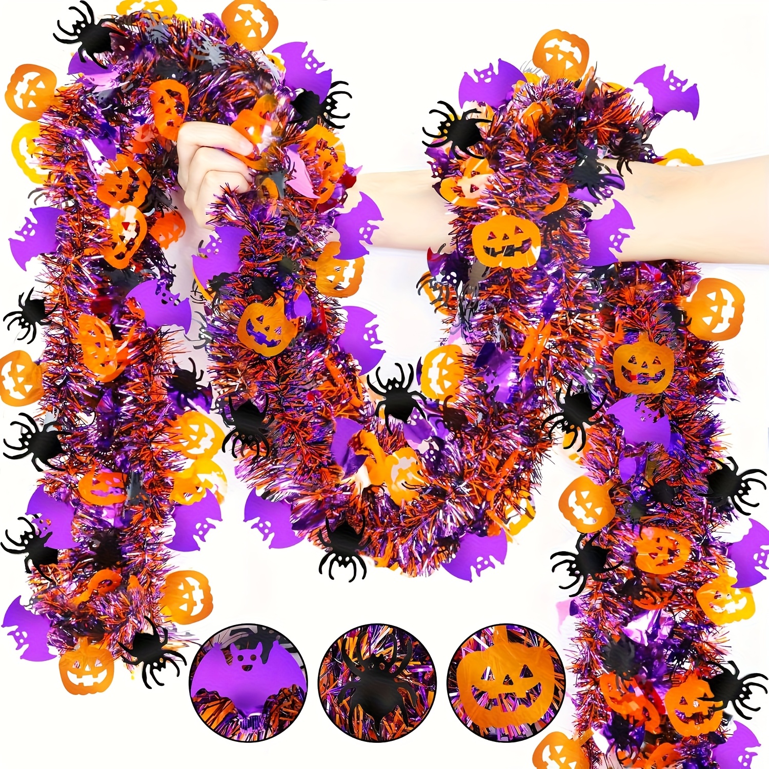 2Pcs 2m Halloween Tinsel Garla - Tinsel Garland Decoration บทวิจารณ์และราคา