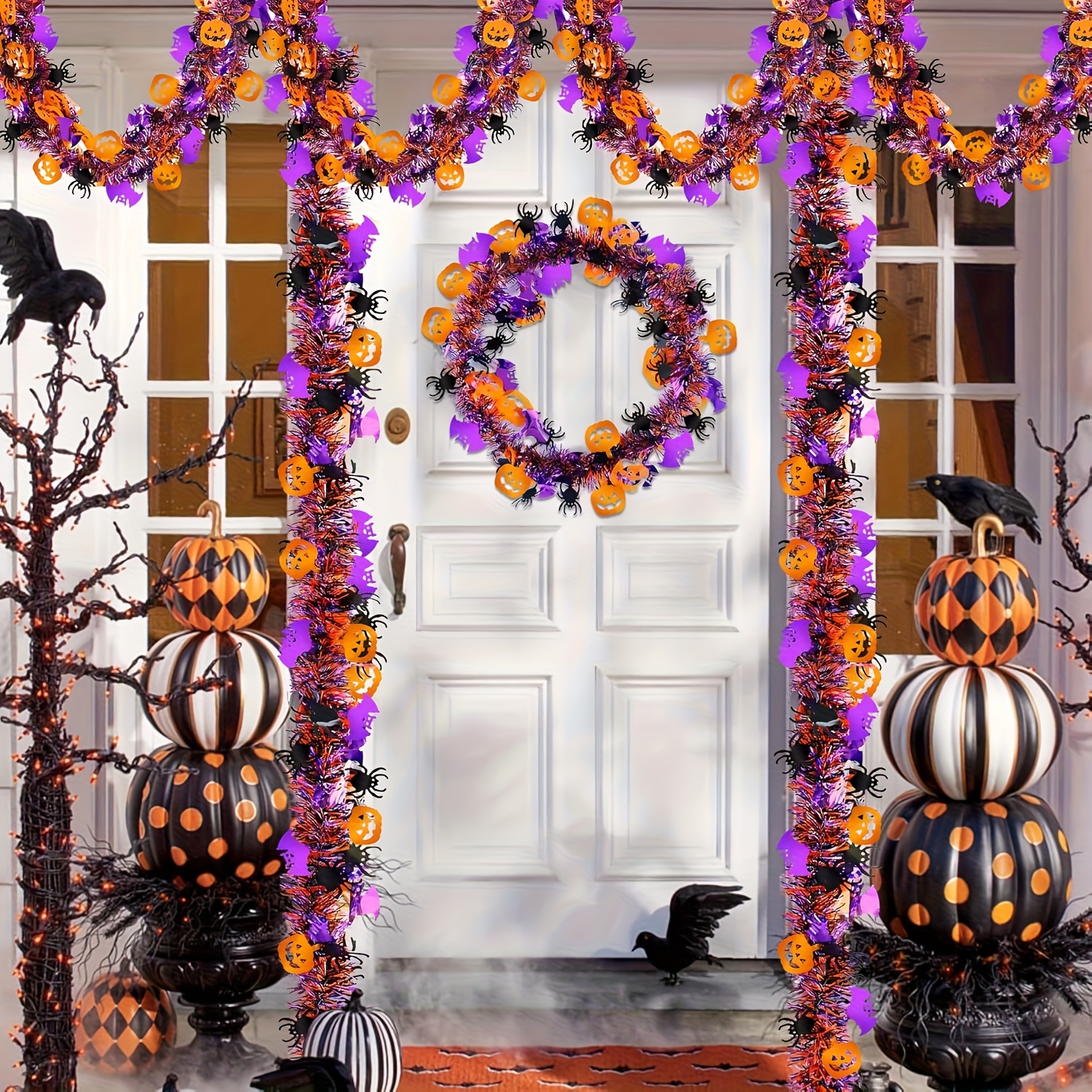 2Pcs 2m Halloween Tinsel Garla - Tinsel Garland Decoration บทวิจารณ์และราคา