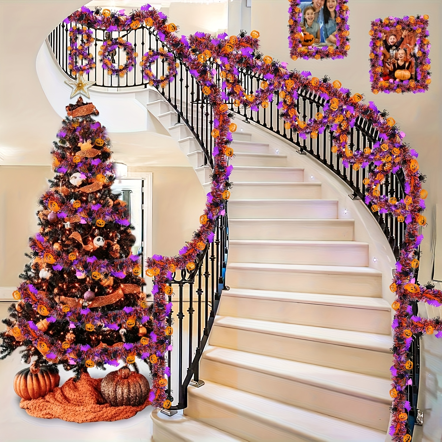 2Pcs 2m Halloween Tinsel Garla - Tinsel Garland Decoration บทวิจารณ์และราคา