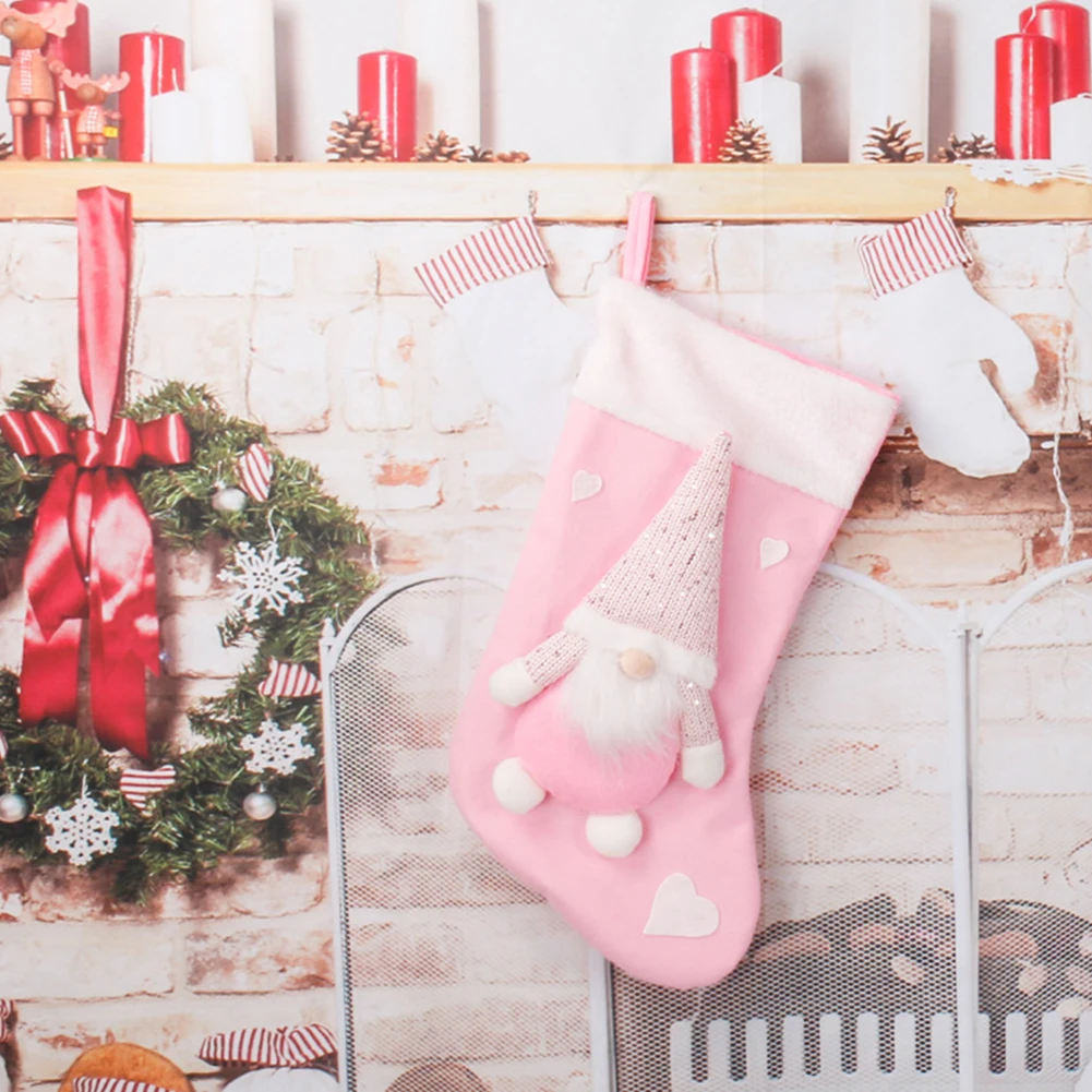 Christmas Plush Santa Claus Fa - Christmas Stocking Hanging บทวิจารณ์และราคา