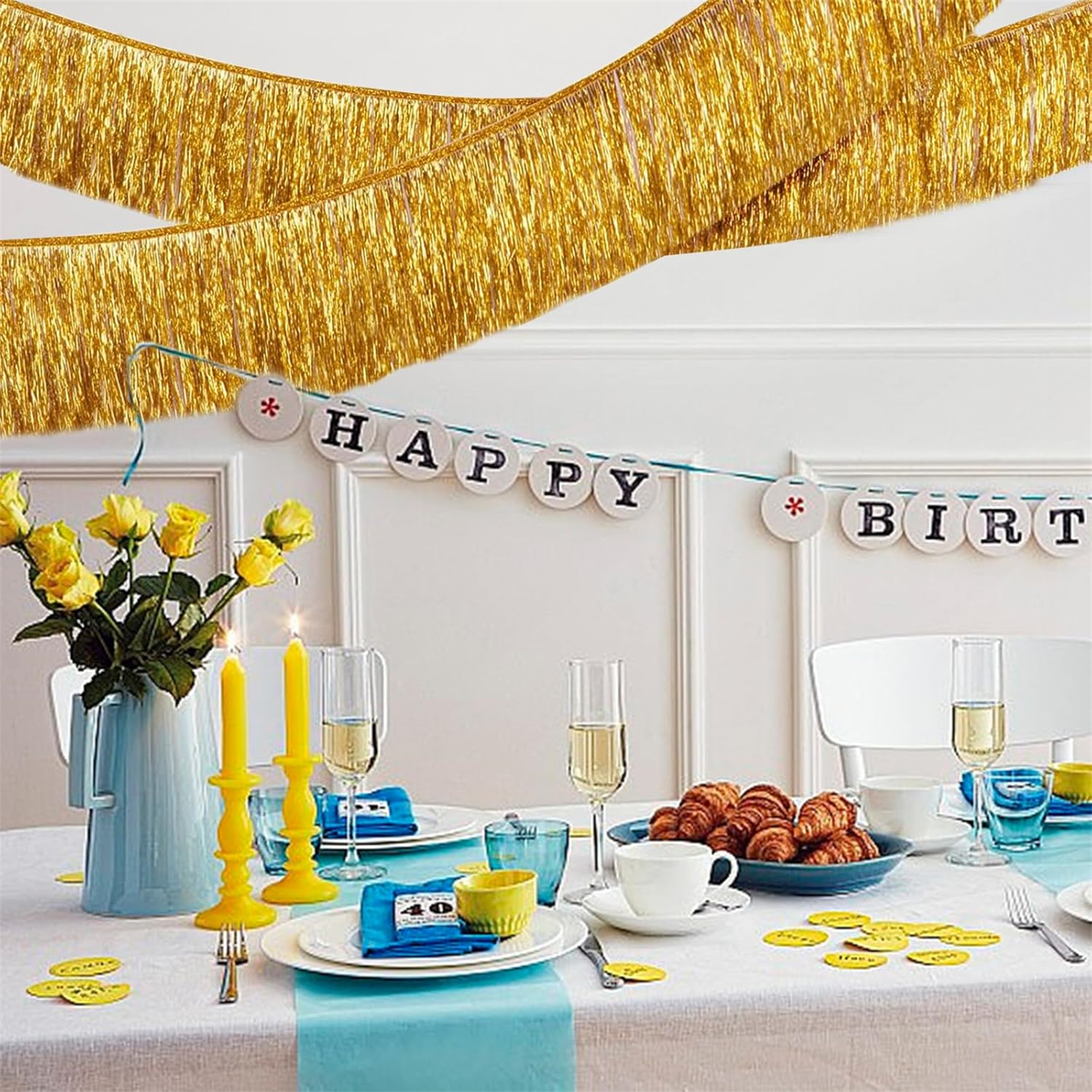 Gold Foil Fringe Garland Party - Tinsel Garland Decoration บทวิจารณ์และราคา