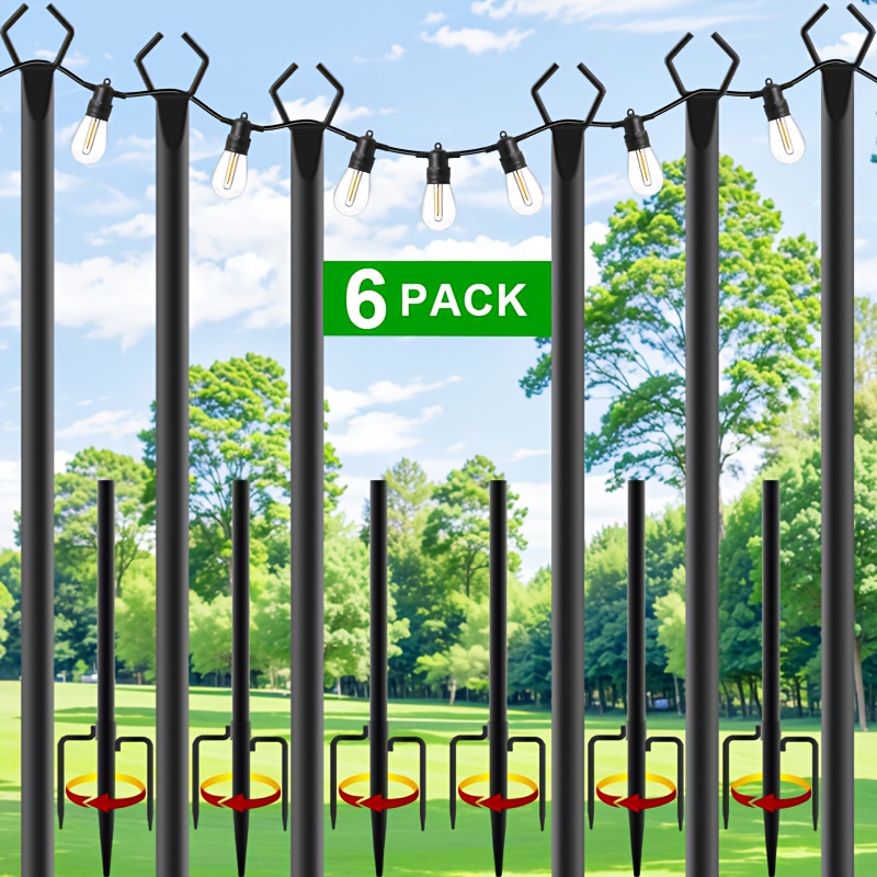 6pcs Metal Light Poles, 8.9ft  - Christmas Lights Outdoor บทวิจารณ์และราคา