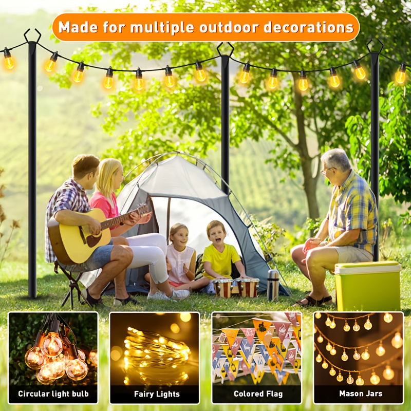6pcs Metal Light Poles, 8.9ft  - Christmas Lights Outdoor บทวิจารณ์และราคา