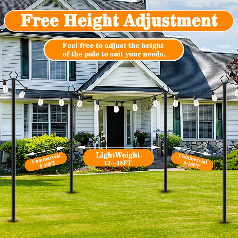 6pcs Metal Light Poles, 8.9ft  - Christmas Lights Outdoor บทวิจารณ์และราคา