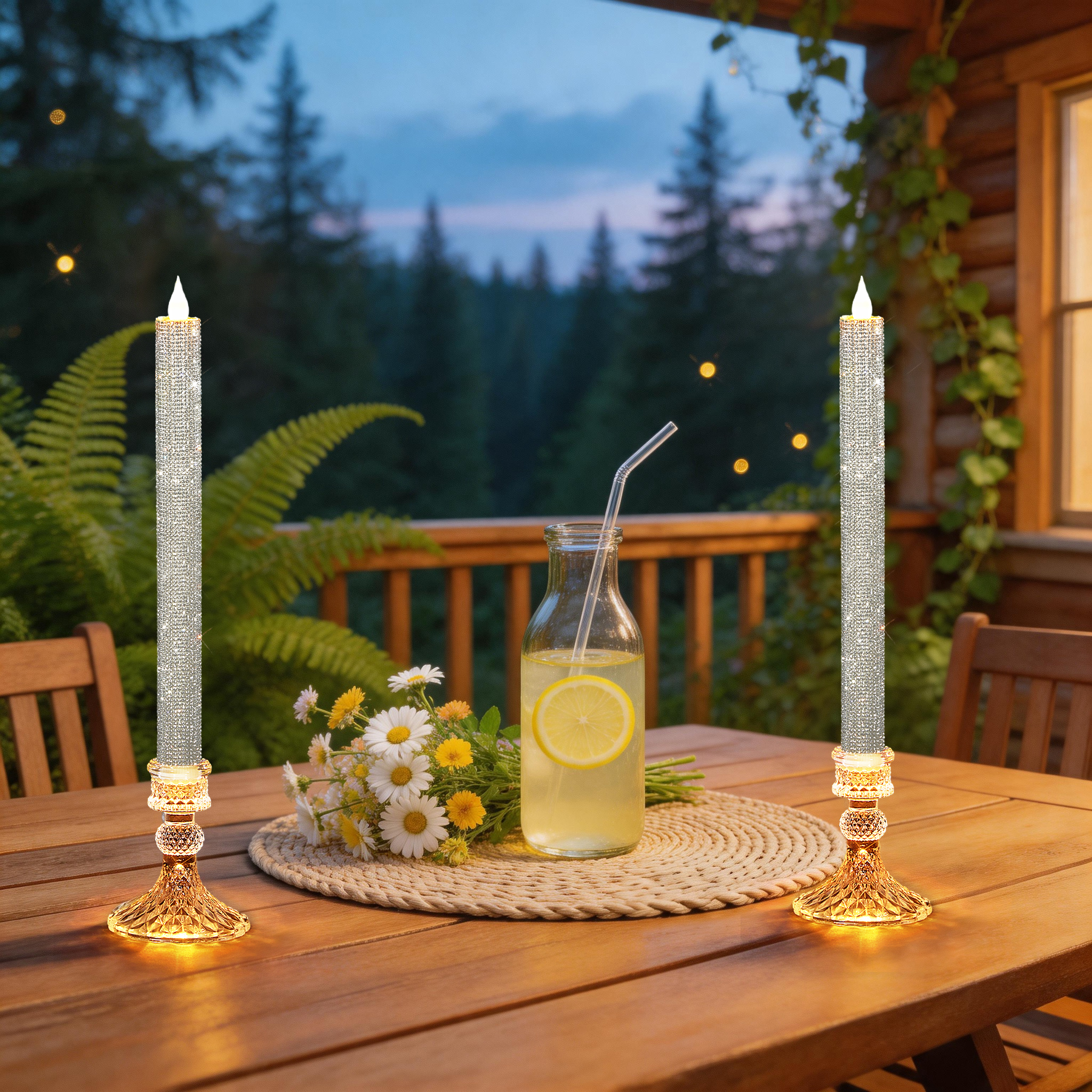 Flameless Taper Candle Set of  - Holiday Candle Set บทวิจารณ์และราคา