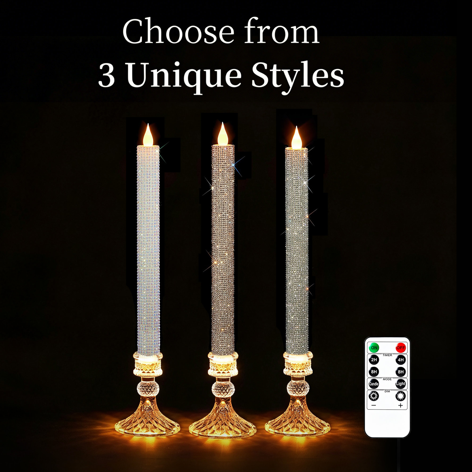 Flameless Taper Candle Set of  - Holiday Candle Set บทวิจารณ์และราคา