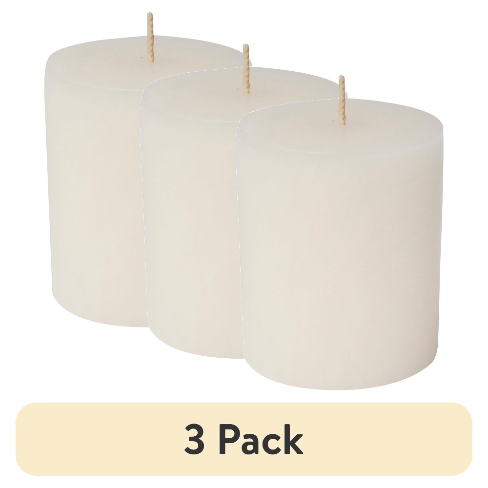 Unscented Ivory Pillar Candle  - Holiday Candle Set บทวิจารณ์และราคา