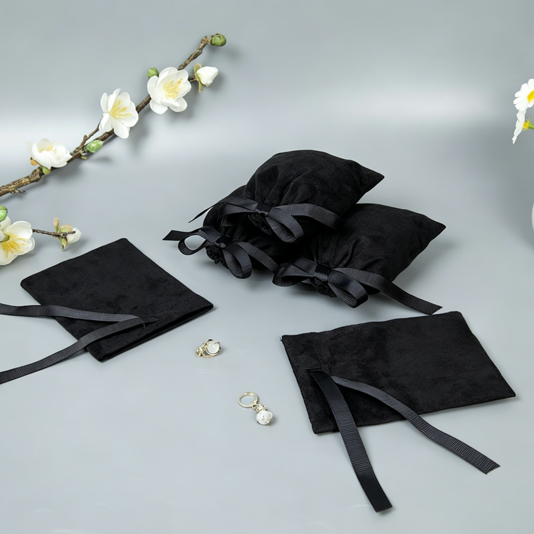 10Pcs Black Flannel Jewelry Po - Ribbon Bow Gift บทวิจารณ์และราคา