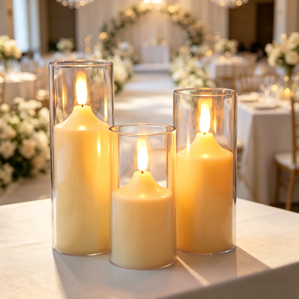 3pcs/ set LED Flameless Flicke - Holiday Candle Set บทวิจารณ์และราคา