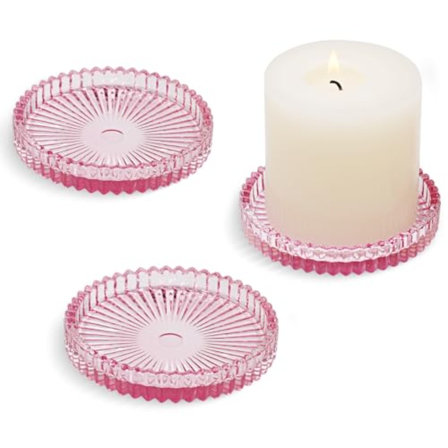 Glass Pillar Candle Holder, 4