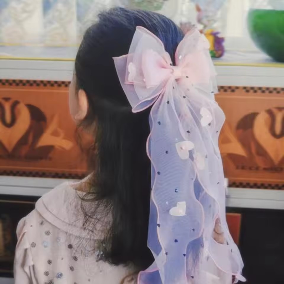 Korean Fairy Mesh Bow Hair Cli - Ribbon Bow Gift บทวิจารณ์และราคา