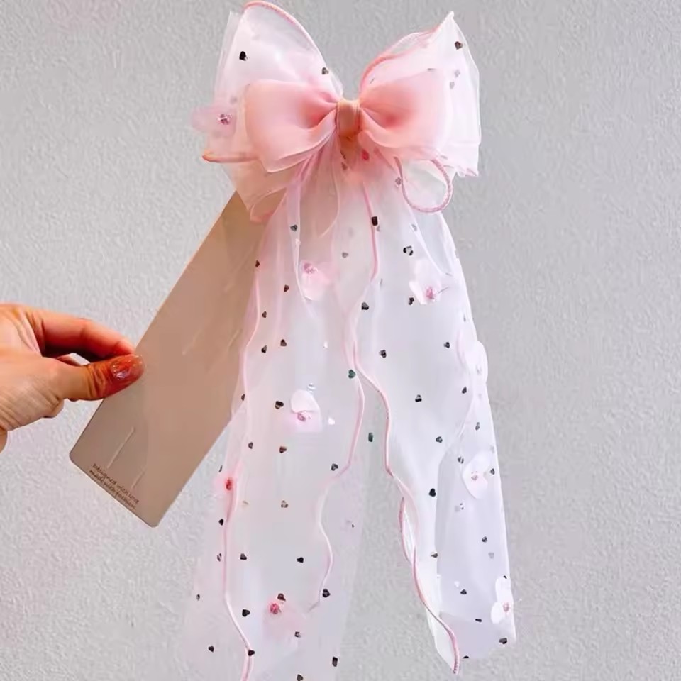 Korean Fairy Mesh Bow Hair Cli - Ribbon Bow Gift บทวิจารณ์และราคา
