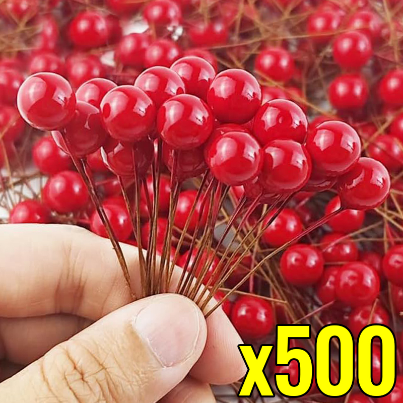 500/50pcs Mini Artificial Red  - Christmas Wreath Fake บทวิจารณ์และราคา