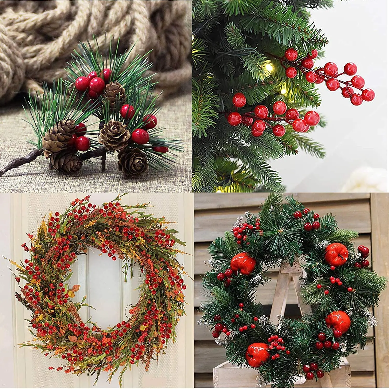 500/50pcs Mini Artificial Red  - Christmas Wreath Fake บทวิจารณ์และราคา
