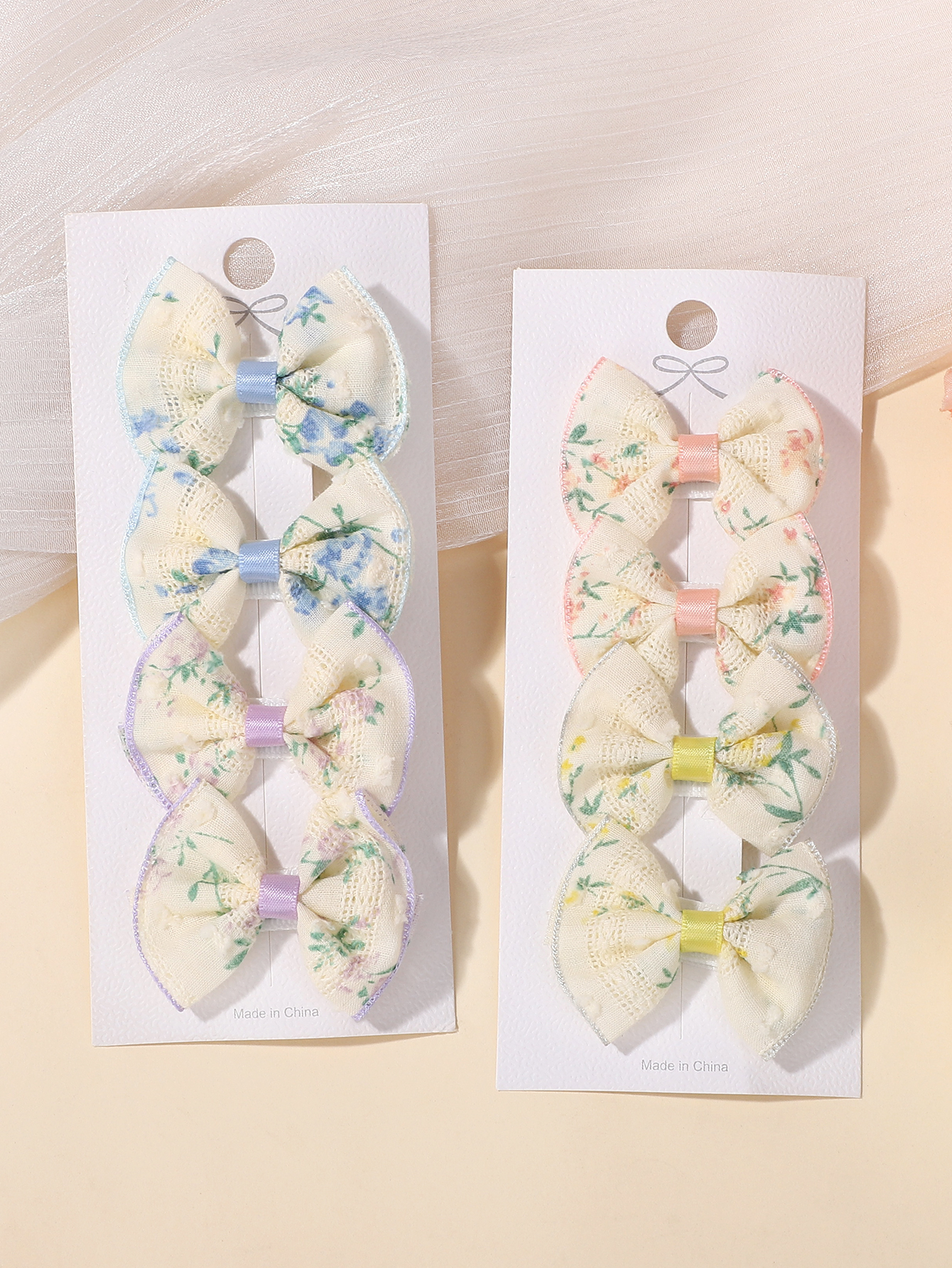 4pcs Cute Printing Bow Hair Cl - Ribbon Bow Gift บทวิจารณ์และราคา