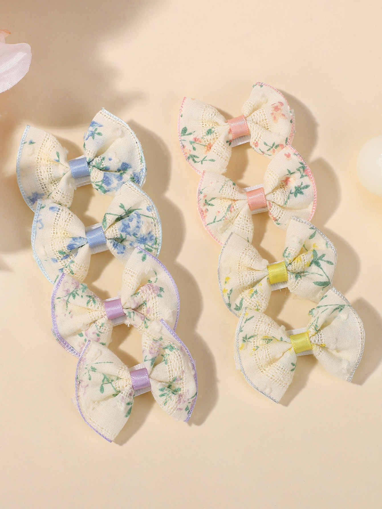 4pcs Cute Printing Bow Hair Cl - Ribbon Bow Gift บทวิจารณ์และราคา