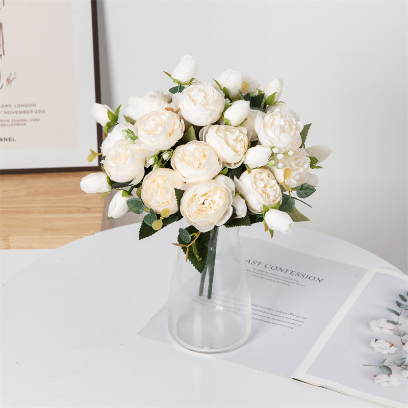 Artificial Flowers Fake Silk W - Christmas Wreath Fake บทวิจารณ์และราคา