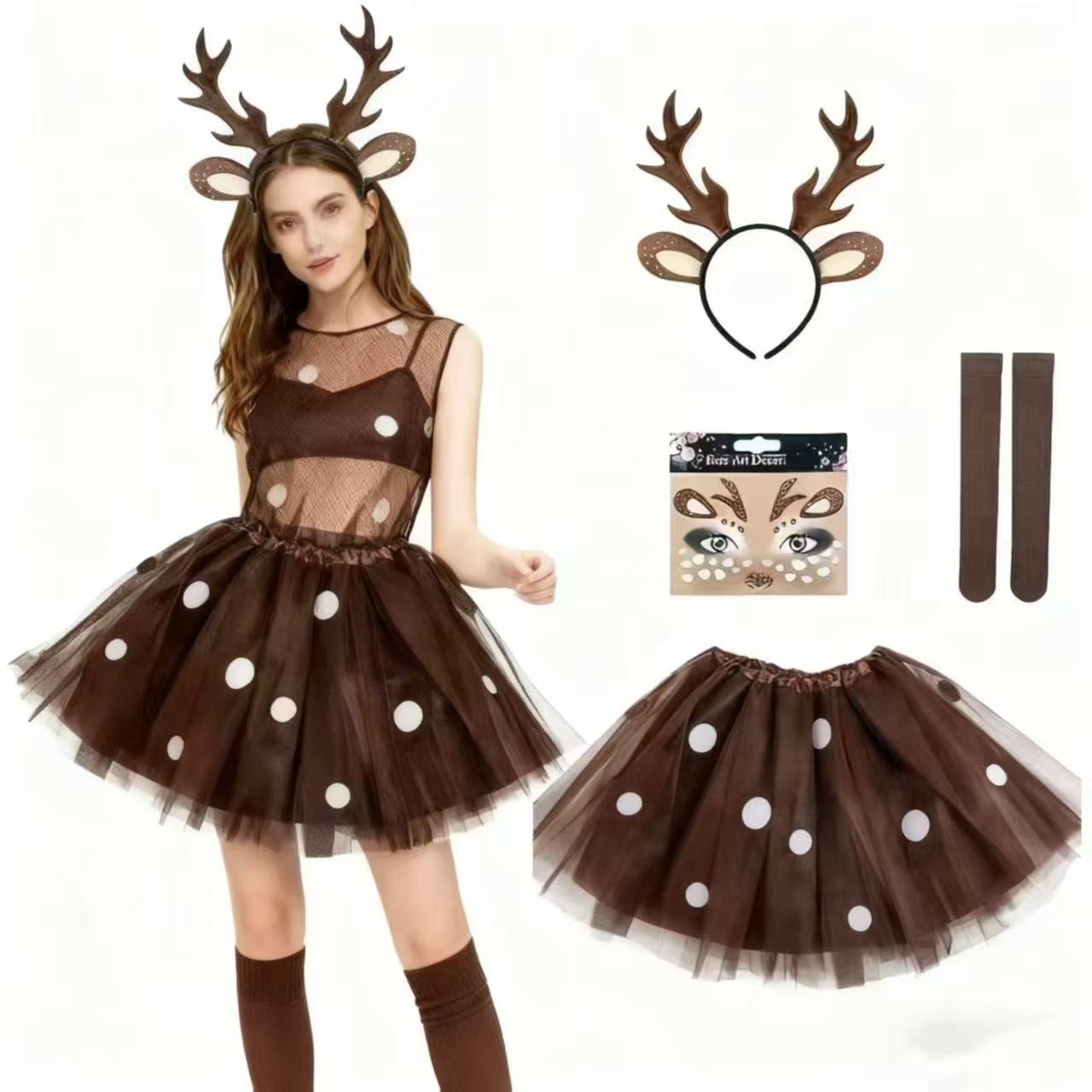 Reindeer Costume Set Antler He - Reindeer Antlers Headband บทวิจารณ์และราคา