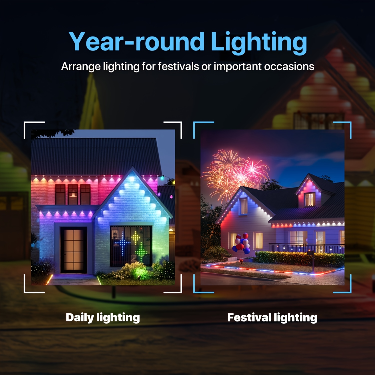 RGB+IC Smart Outdoor Eaves Lig - Christmas Lights Outdoor บทวิจารณ์และราคา